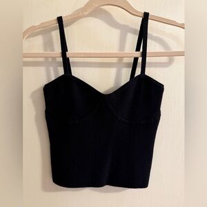 Madewell Black Ribbed Knit Top